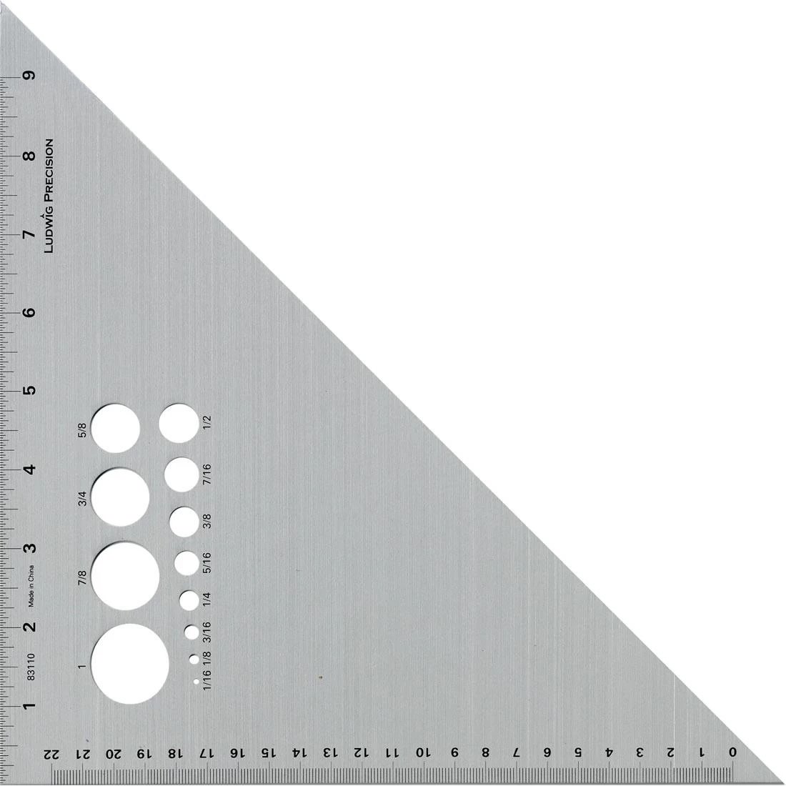 Ludwig Precision Calibrated Aluminum Triangle 45/90 Degrees 1 Ludwig Precision Calibrated Aluminum Triangle 45/90 Degrees