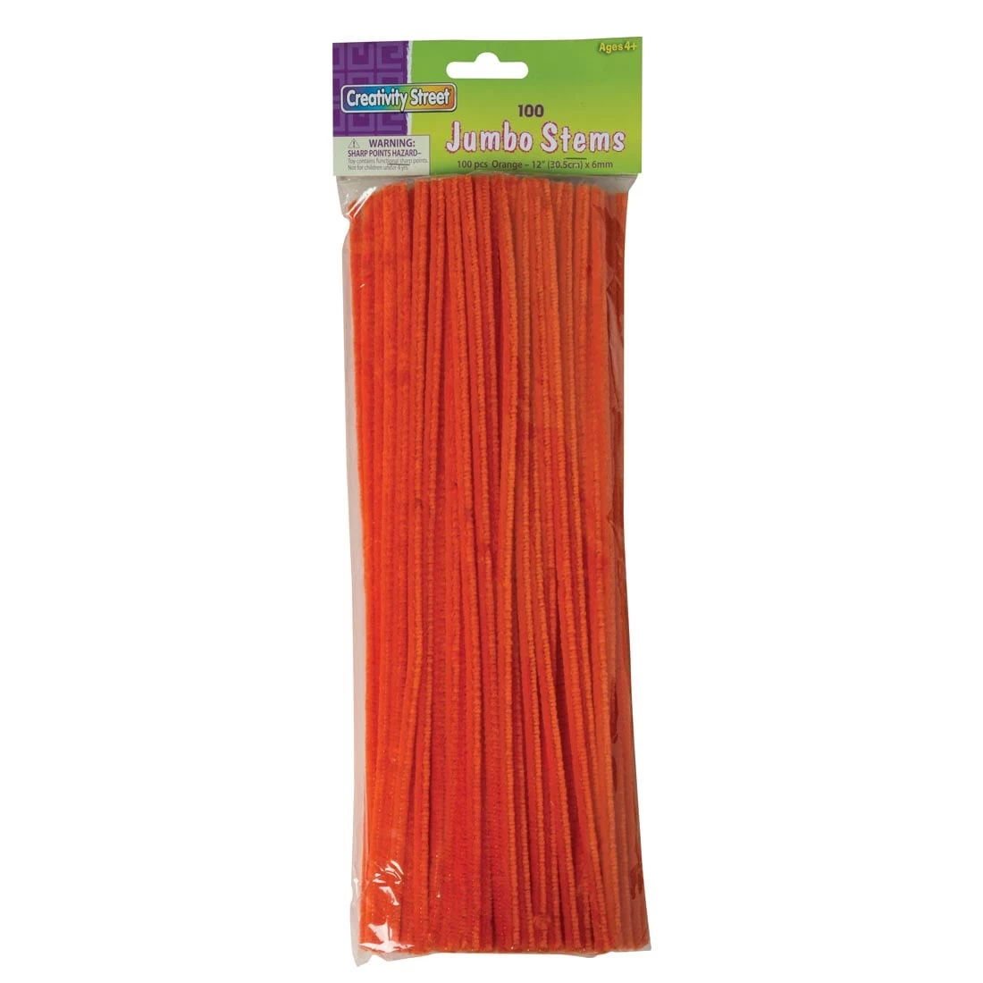 Creativity Street Jumbo Stems 100-Count Package Orange 1 Creativity Street Jumbo Stems 100-Count Package Orange