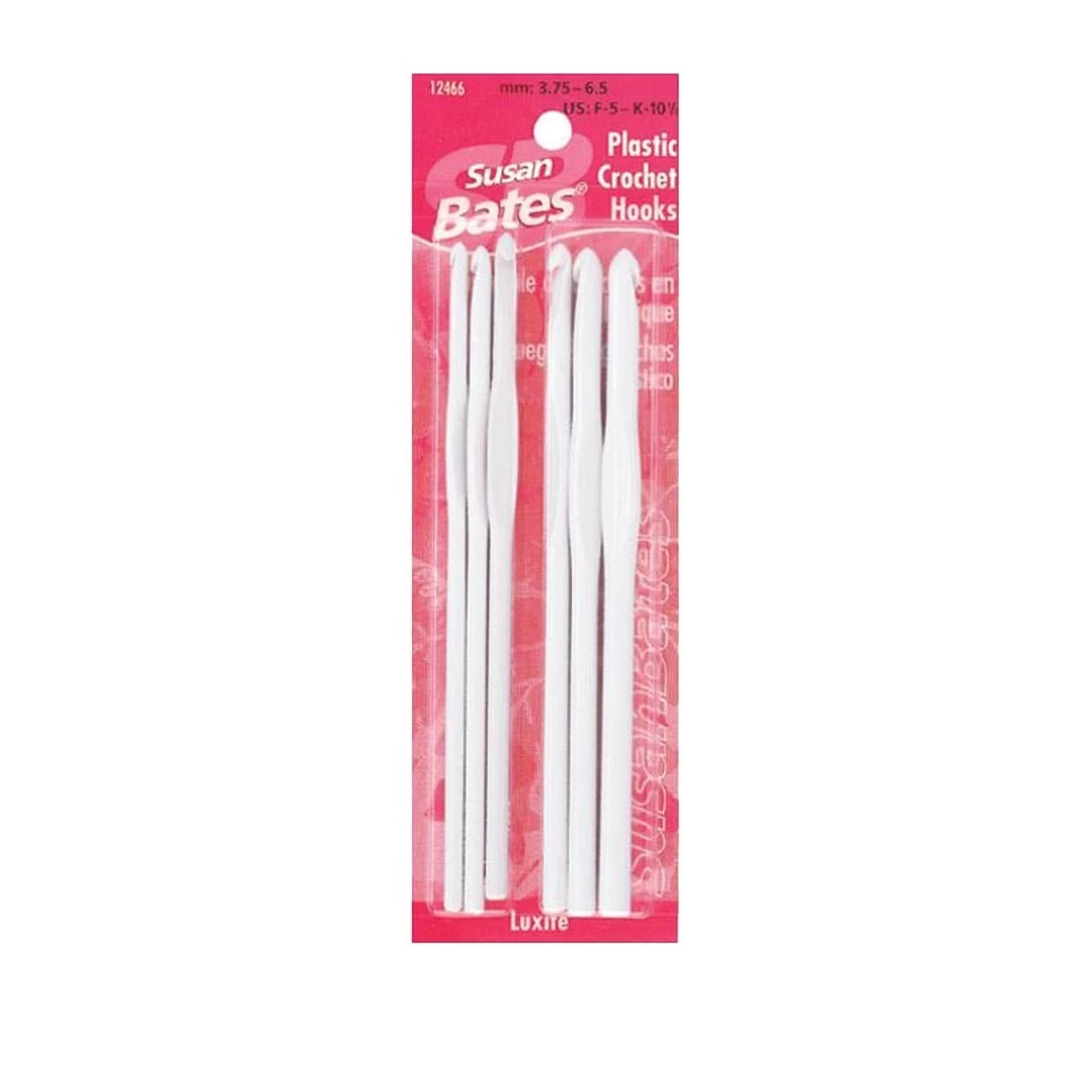 Susan Bates Plastic Crochet Hooks 6-Count Set 1 Susan Bates Plastic Crochet Hooks 6-Count Set