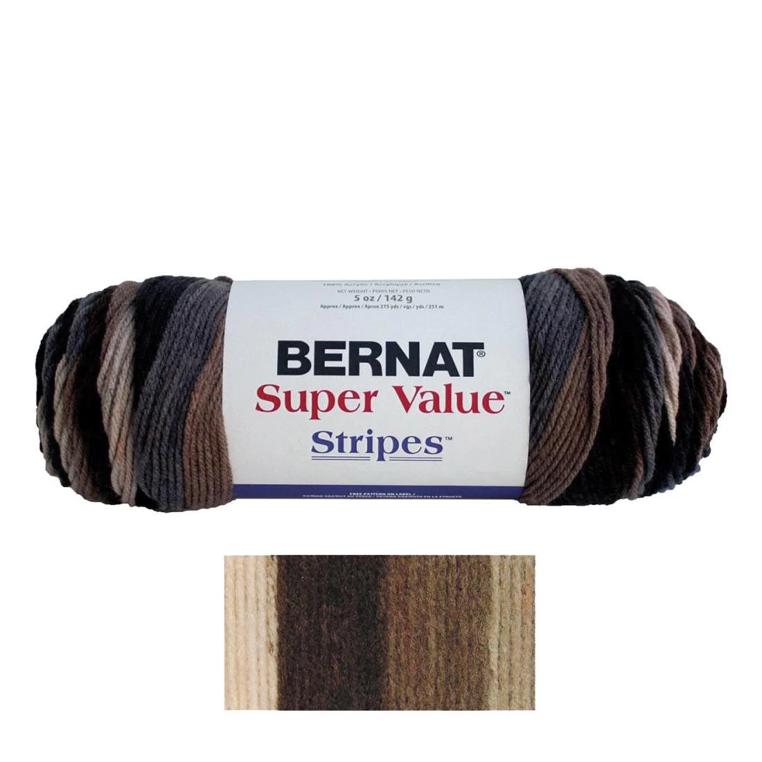 Bernat Super Value Beachwood Stripes Yarn 1 Bernat Super Value Beachwood Stripes Yarn