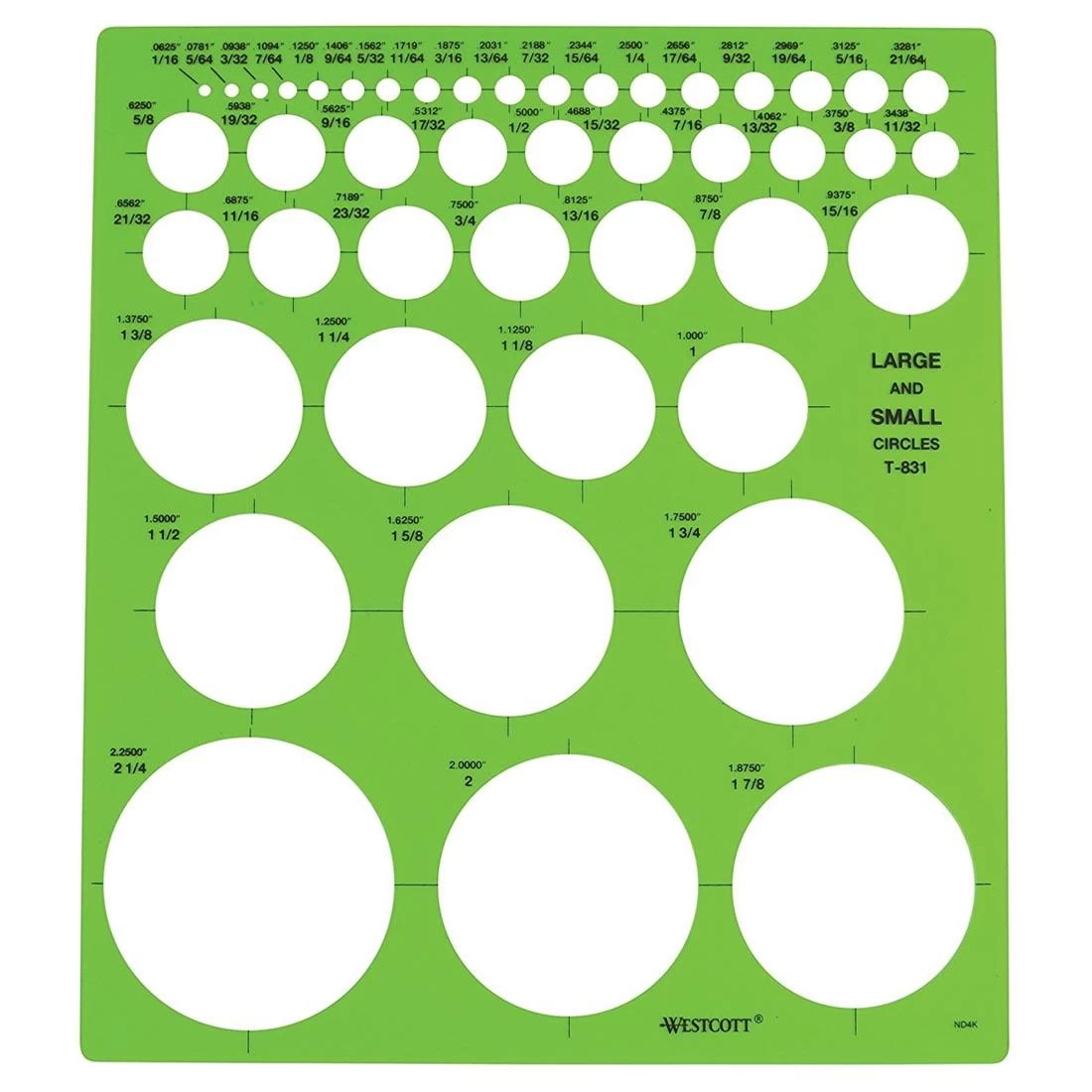 Westcott Large & Small Circles Template 1 Westcott Large & Small Circles Template