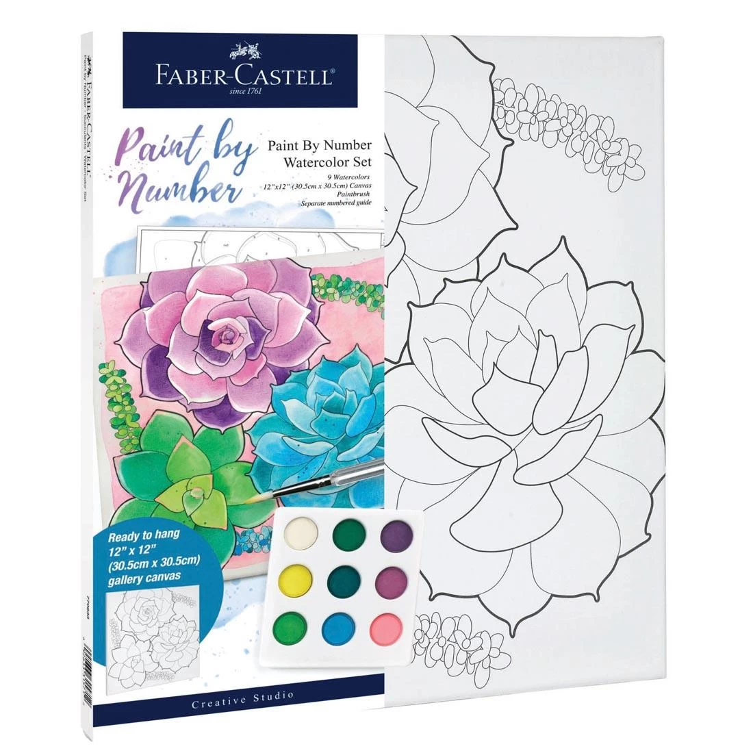 Faber-Castell Paint By Number Watercolor Set: Succulents 1 Faber-Castell Paint By Number Watercolor Set: Succulents