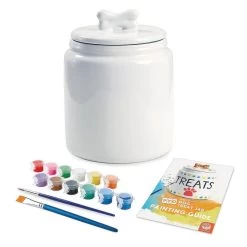 Paint Your Own Porcelain Dog Treat Jar -Handicraft Supply Store MIN 13980303 media 3