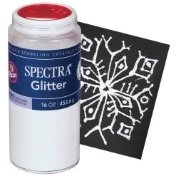Spectra Glitter Sparkling Crystals 16 Oz. White