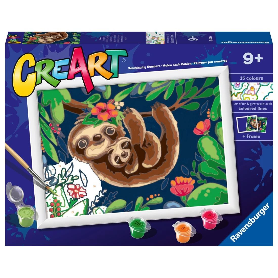Sweet Sloths Kids Paint By Number Set By Ravensburger 1 Sweet Sloths Kids Paint By Number Set By Ravensburger