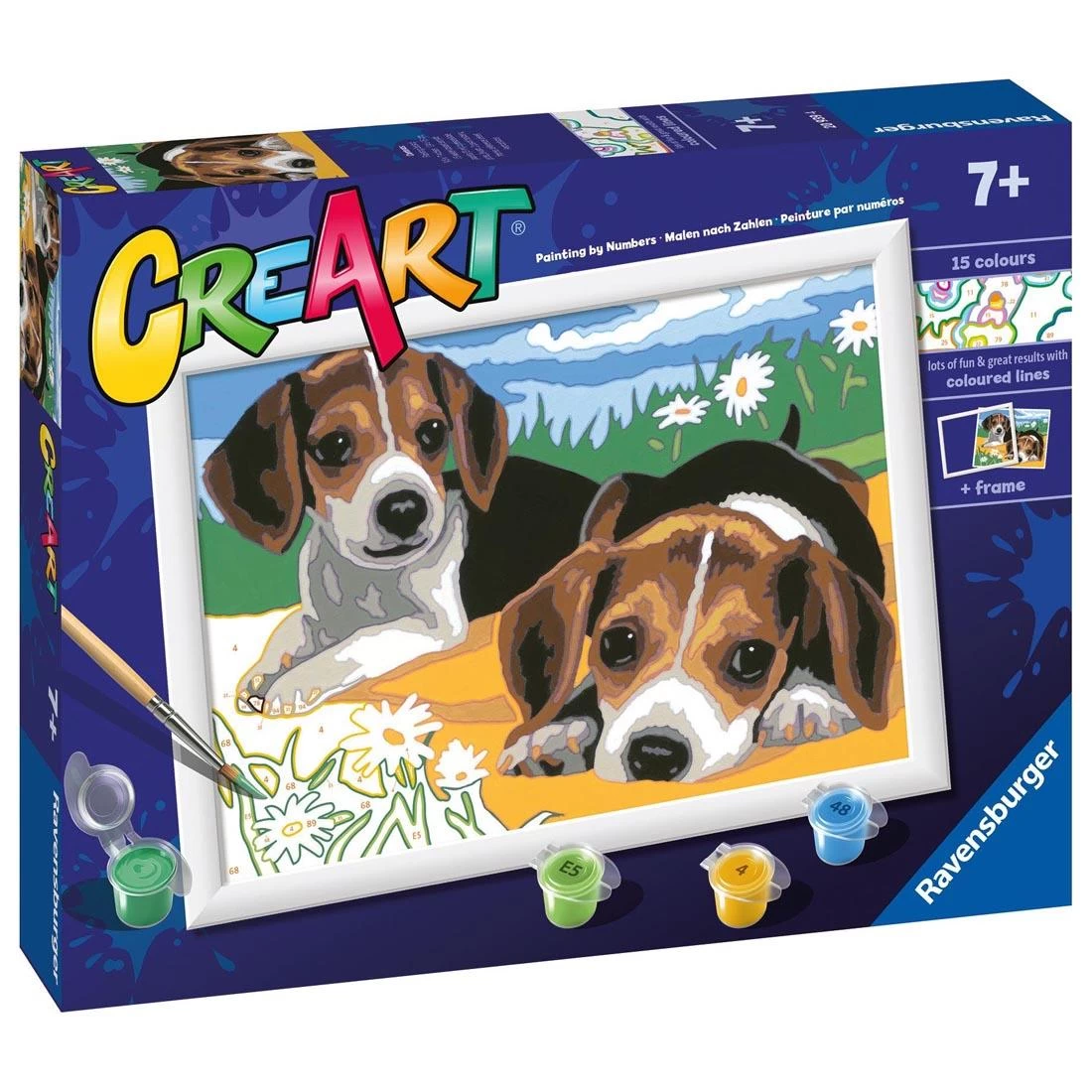 Jack Russell Puppies Kids Paint By Number Set By Ravensburger 1 Jack Russell Puppies Kids Paint By Number Set By Ravensburger