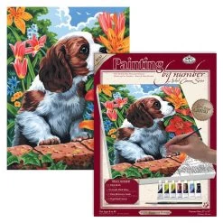 Royal & Langnickel Painting By Number Artist Canvas Series: Puppy & Flowers