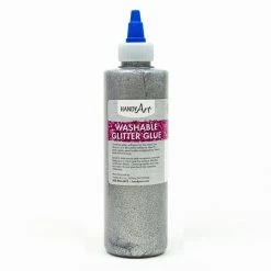 Handy Art Washable Glitter Glue Silver
