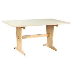 Diversified Spaces Pedestal Table 1-1/4" Almond Laminate Top