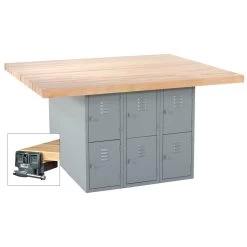 Diversified Spaces 4-Station Workbench With 4 Vises