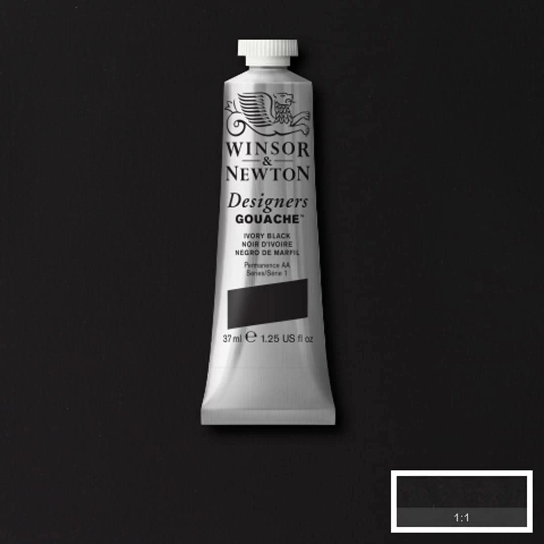 Winsor And Newton Designers Gouache 1.25 Oz. Ivory Black 1 Winsor And Newton Designers Gouache 1.25 Oz. Ivory Black